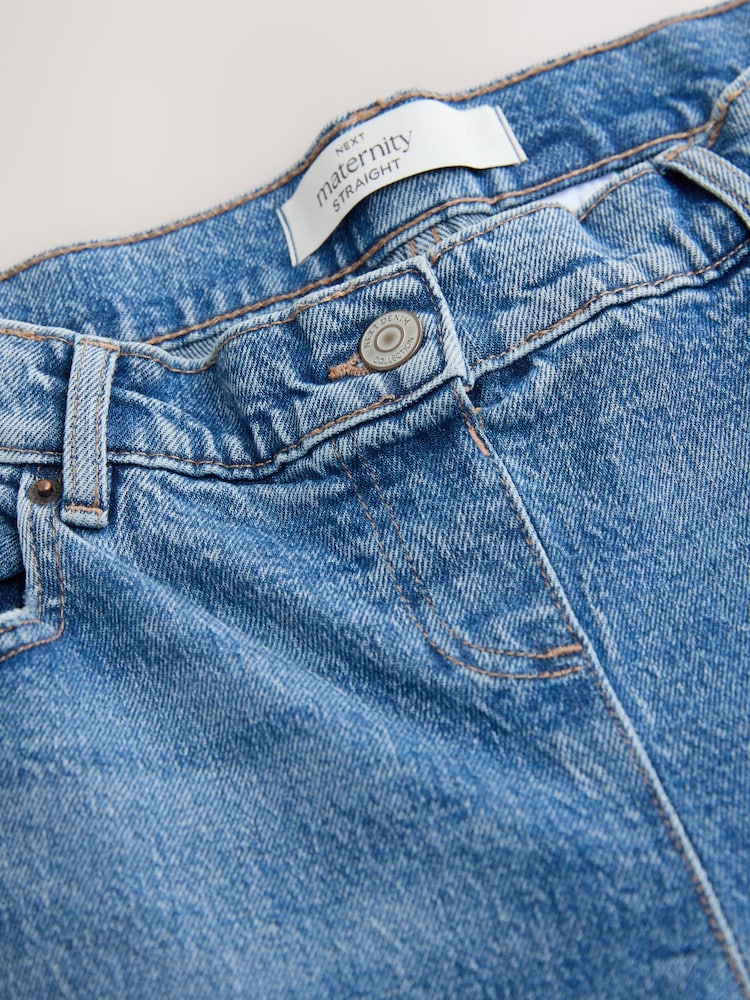 Mid Blue Denim Maternity Straight Leg Jeans - Image 10 of 10