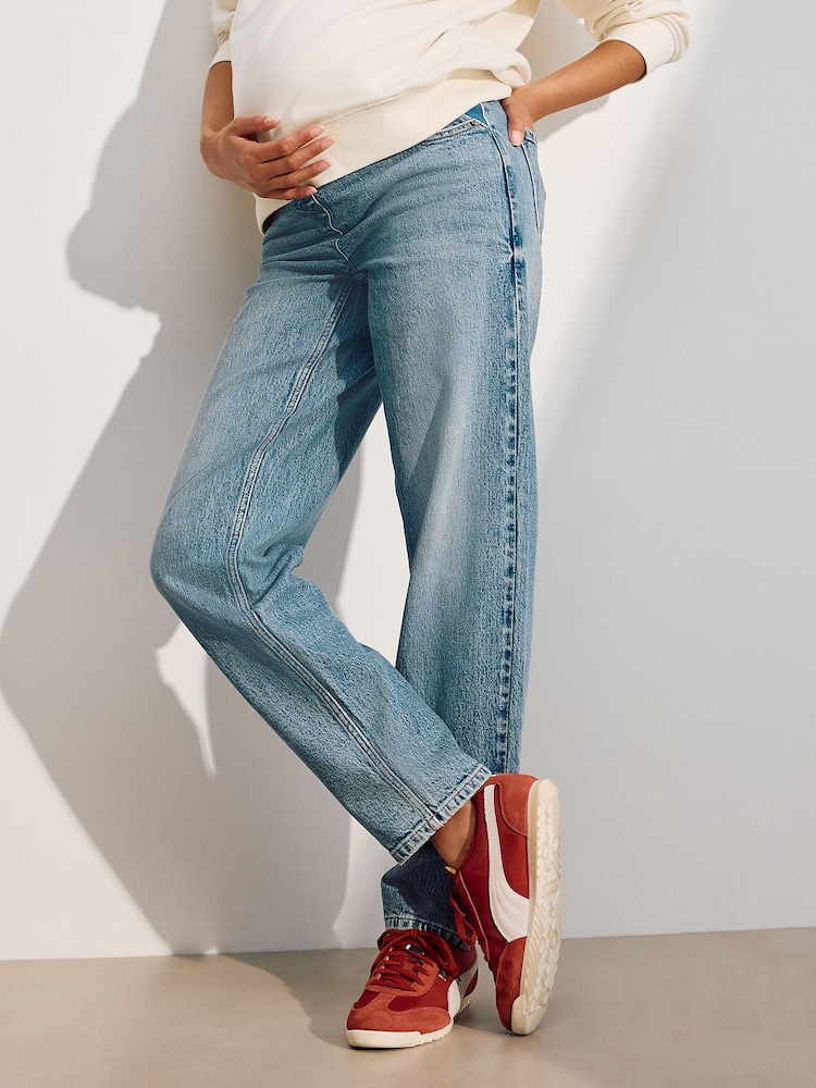 Mid Blue Denim Maternity Straight Leg Jeans - Image 2 of 10