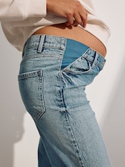 Mid Blue Denim Maternity Straight Leg Jeans - Image 4 of 10