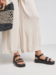 Simply Be Black Wide Fit Chunky Multi Buckle Hardware Sandals In Wide Fit - Image 4 of 4