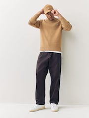 Lacoste Brown Carded Wool Jersey Crew Neck Sweater - Image 3 of 5