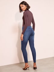 Friends Like These Rinse Blue Elasticated Waist Denim Jeggings - Image 3 of 4
