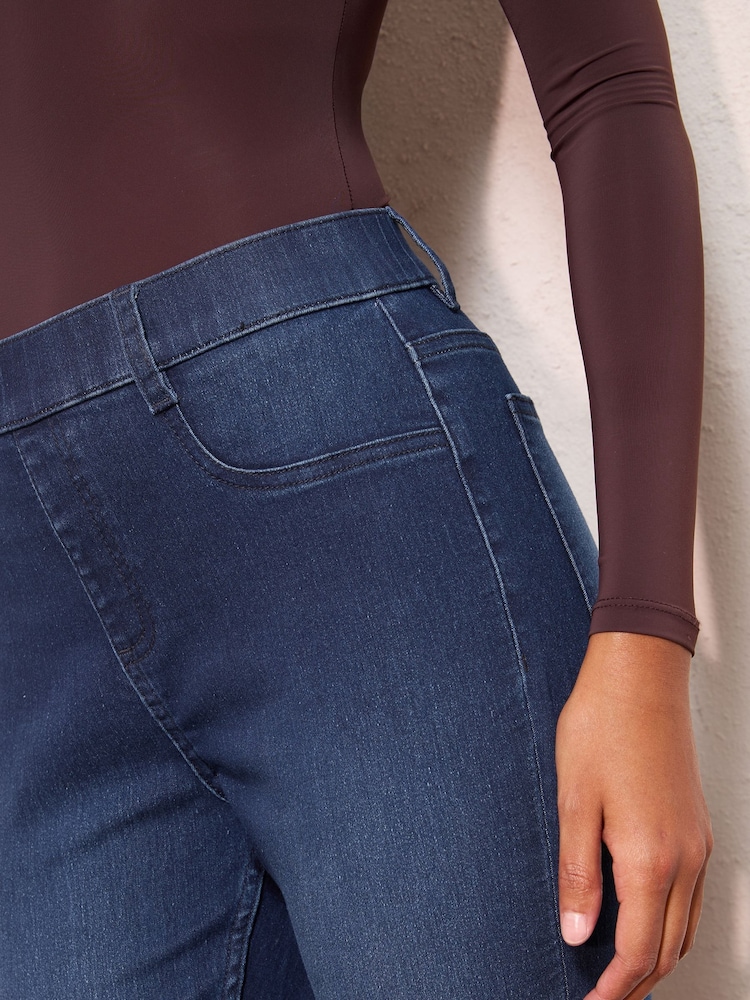 Friends Like These Rinse Blue Elasticated Waist Denim Jeggings - Image 4 of 4 Friends Like These Rinse Blue Elasticated Waist Denim Jeggings - Image 4 of 4