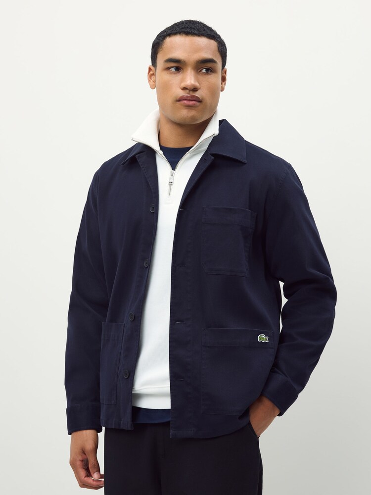 Lacoste Blue Lacoste Woven Overshirt - Image 1 of 6