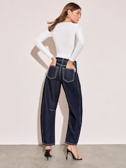 Friends Like These Rinse Blue Denim Barrel Jeans - Image 3 of 5