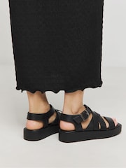 Simply Be Black Extra Wide Fit Chunky Buckle Fisherman Sandals - Image 2 of 4