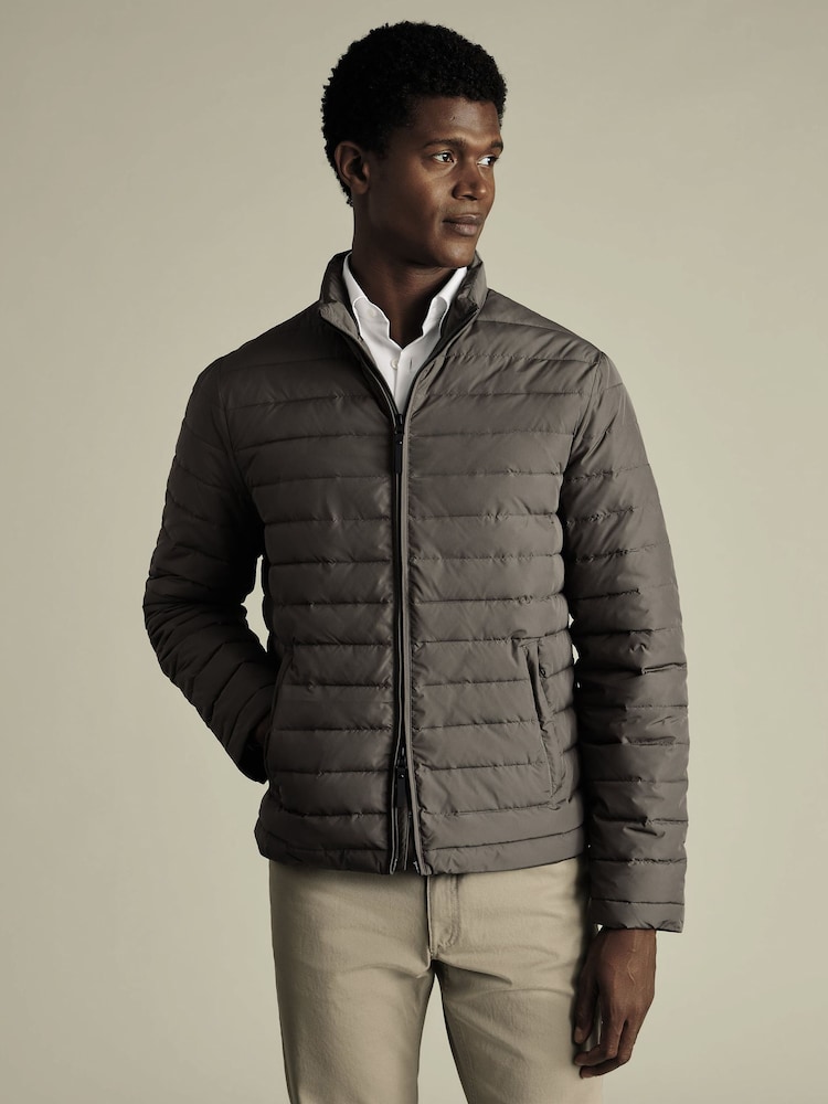 Charles Tyrwhitt Brown Lightweight Quilted Jacket - Image 1 of 5