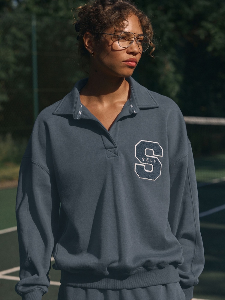 self. Blue Rugby Sweatshirt - Image 1 of 11