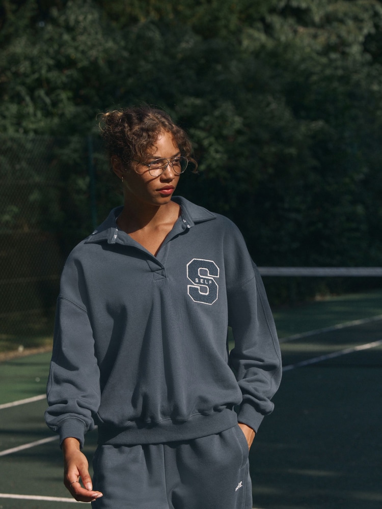 self. Blue Rugby Sweatshirt - Image 2 of 11