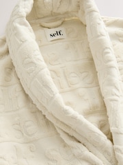 self. Ecru Cotton Towelling Robe - Image 3 of 3