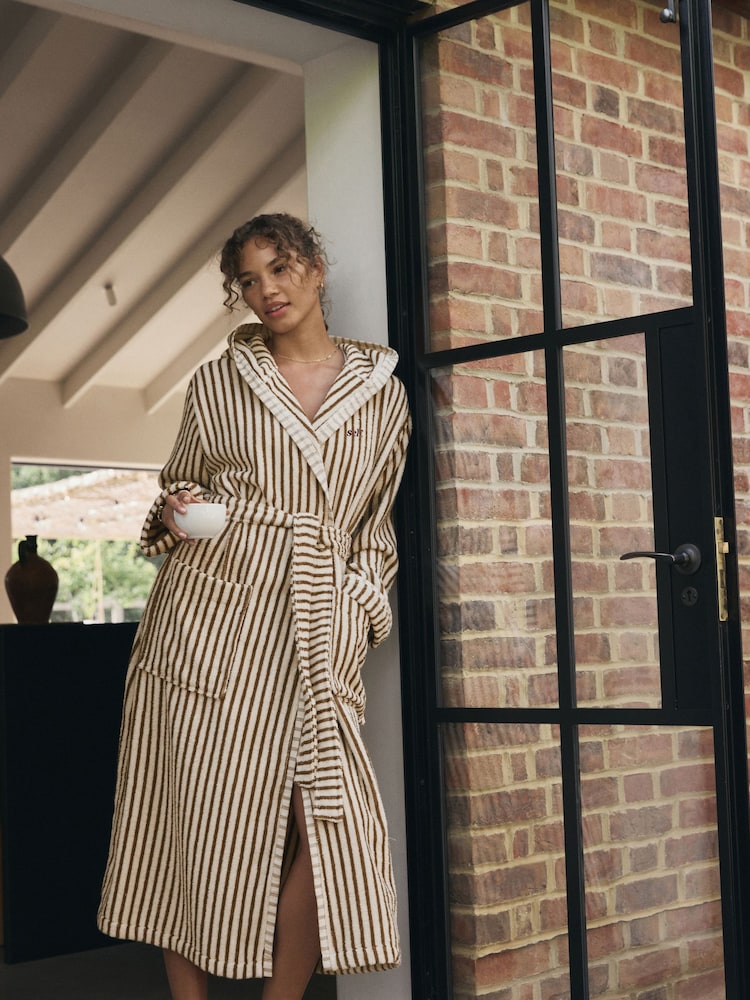 self. Cream Towelling Robe - Image 1 of 8