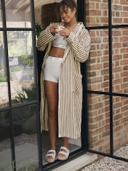 self. Cream Towelling Robe - Image 4 of 8