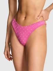 Victoria's Secret PINK Pink Gossip Thong Cotton Thong Knickers - Image 1 of 3