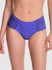 Victoria's Secret PINK Ultra Marine Blue Cheeky No Show Lace Trim Cheeky Knickers - Image 1 of 2