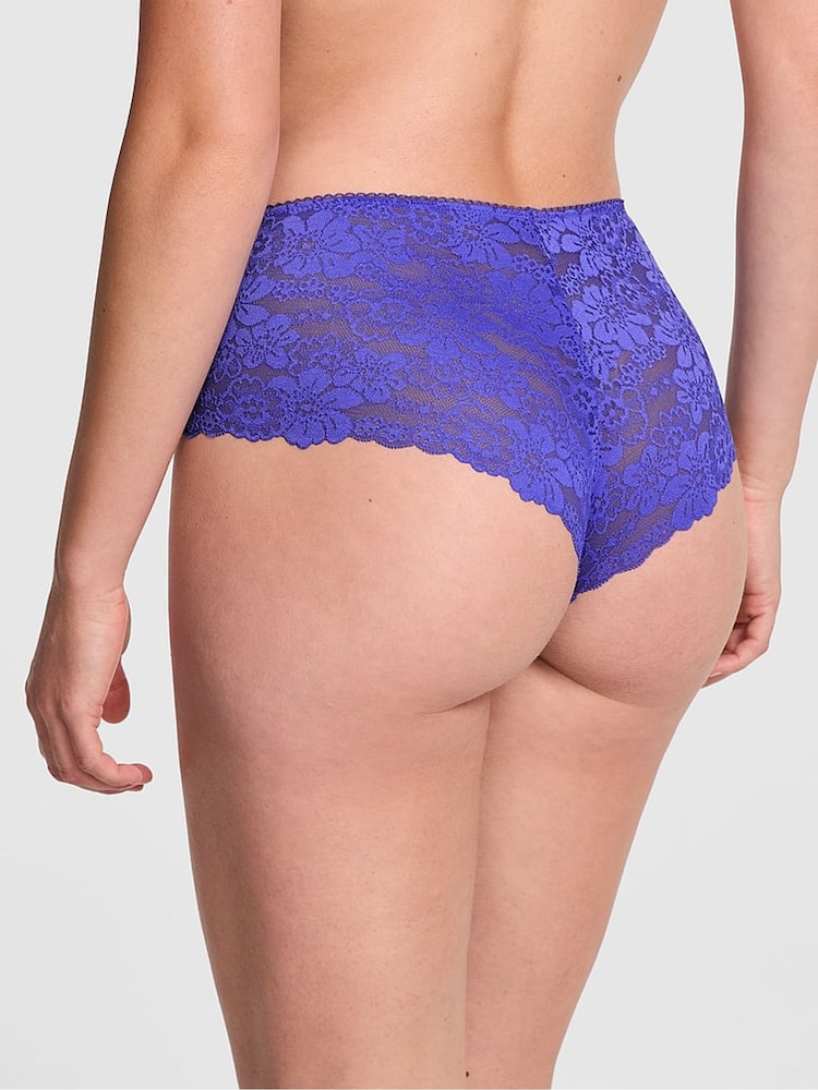 Victoria's Secret PINK Ultra Marine Blue Cheeky No Show Lace Trim Cheeky Knickers - Image 2 of 2 Victoria's Secret PINK Ultra Marine Blue Cheeky No Show Lace Trim Cheeky Knickers - Image 2 of 2