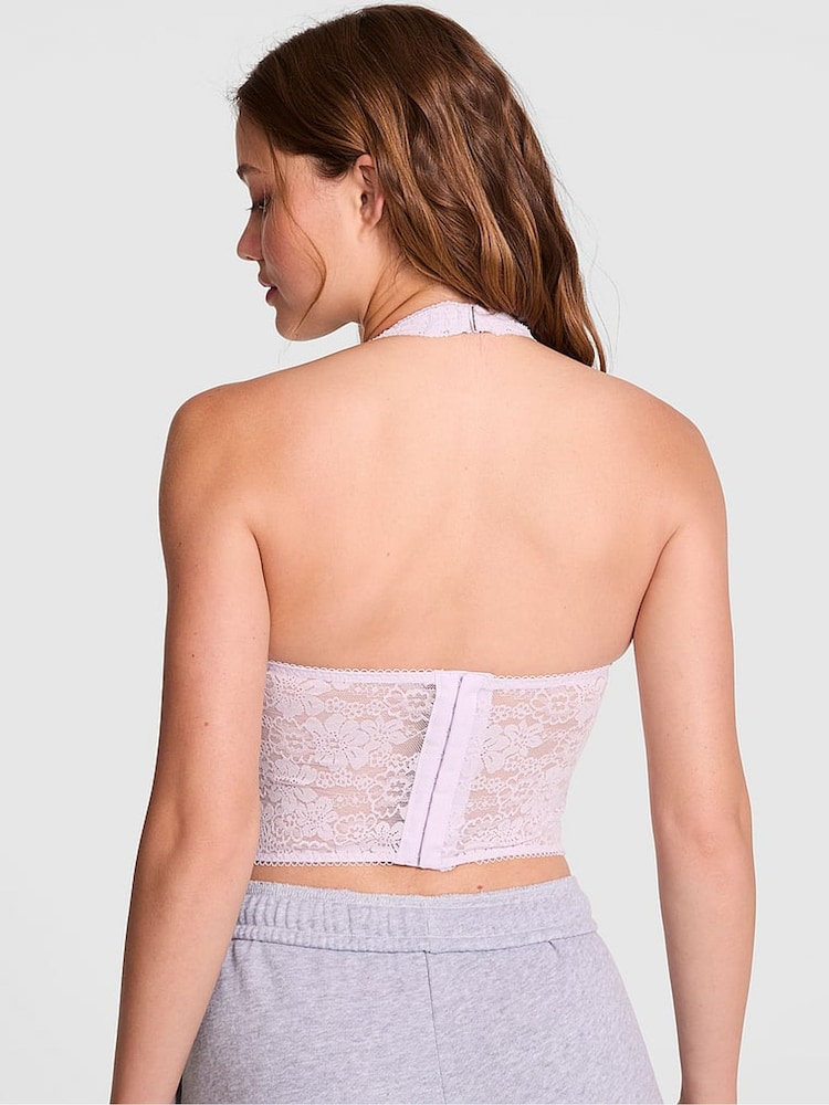 Victoria's Secret PINK Purple Whisper Lace Halter Corset - Image 2 of 2