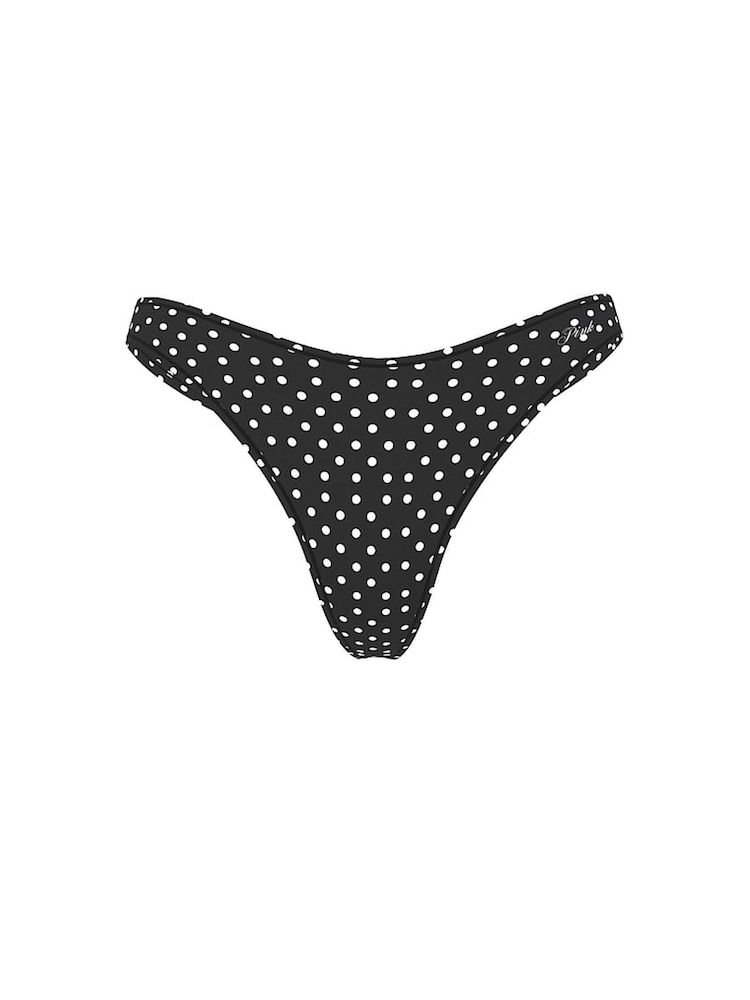 Victoria's Secret PINK Black Dot Print Thong Cotton Thong Knickers - Image 3 of 3