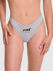 Victoria's Secret PINK Medium Heather Grey Thong Cotton Thong Knickers - Image 1 of 3