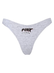 Victoria's Secret PINK Medium Heather Grey Thong Cotton Thong Knickers - Image 3 of 3