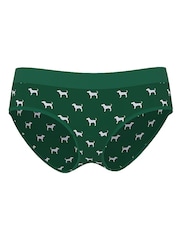 Victoria's Secret PINK Jaguar Green Hipster Cotton Logo Boyshort Knickers - Image 1 of 1