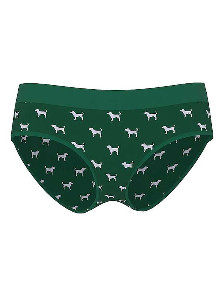 Victoria's Secret PINK Jaguar Green Hipster Cotton Logo Boyshort Knickers - Image 1 of 1