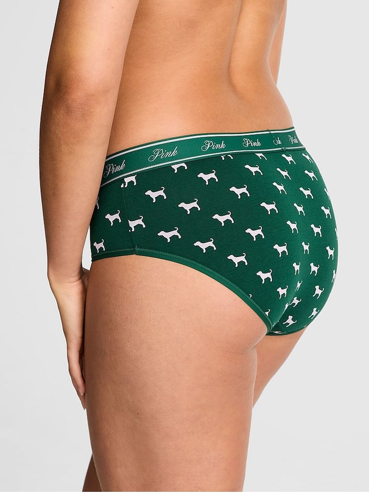 Victoria's Secret PINK Jaguar Green Hipster Cotton Logo Boyshort Knickers - Image 2 of 4