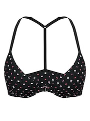Victoria's Secret PINK Black Logo Print Lightly Lined Front Close Bra - Image 3 of 3