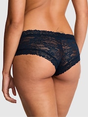 Victoria's Secret PINK Noir Navy Blue Cheeky Floral Lace Knickers - Image 2 of 3