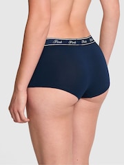Victoria's Secret PINK Noir Navy Blue Short Cotton Logo Boyshort Knickers - Image 2 of 3