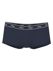 Victoria's Secret PINK Noir Navy Blue Short Cotton Logo Boyshort Knickers - Image 3 of 3