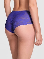 Victoria's Secret PINK Ultra Marine Blue Hipster No Show Lace Trim Cheeky Knickers - Image 2 of 3