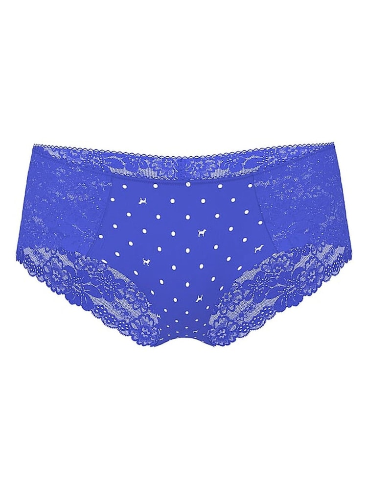 Victoria's Secret PINK Ultra Marine Blue Hipster No Show Lace Trim Cheeky Knickers - Image 3 of 3