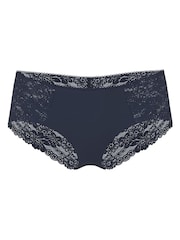 Victoria's Secret PINK Noir Navy Blue Hipster No Show Lace Trim Cheeky Knickers - Image 3 of 3