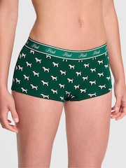 Victoria's Secret PINK Jaguar Green Short Cotton Logo Boyshort Knickers - Image 1 of 2