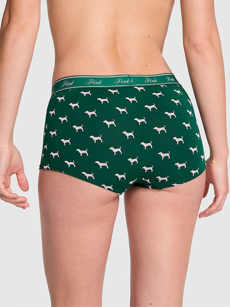 Victoria's Secret PINK Jaguar Green Short Cotton Logo Boyshort Knickers - Image 2 of 2