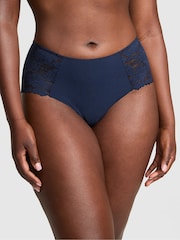 Victoria's Secret PINK Navy Blue Cheeky No Show Lace Trim Cheeky Knickers - Image 1 of 3