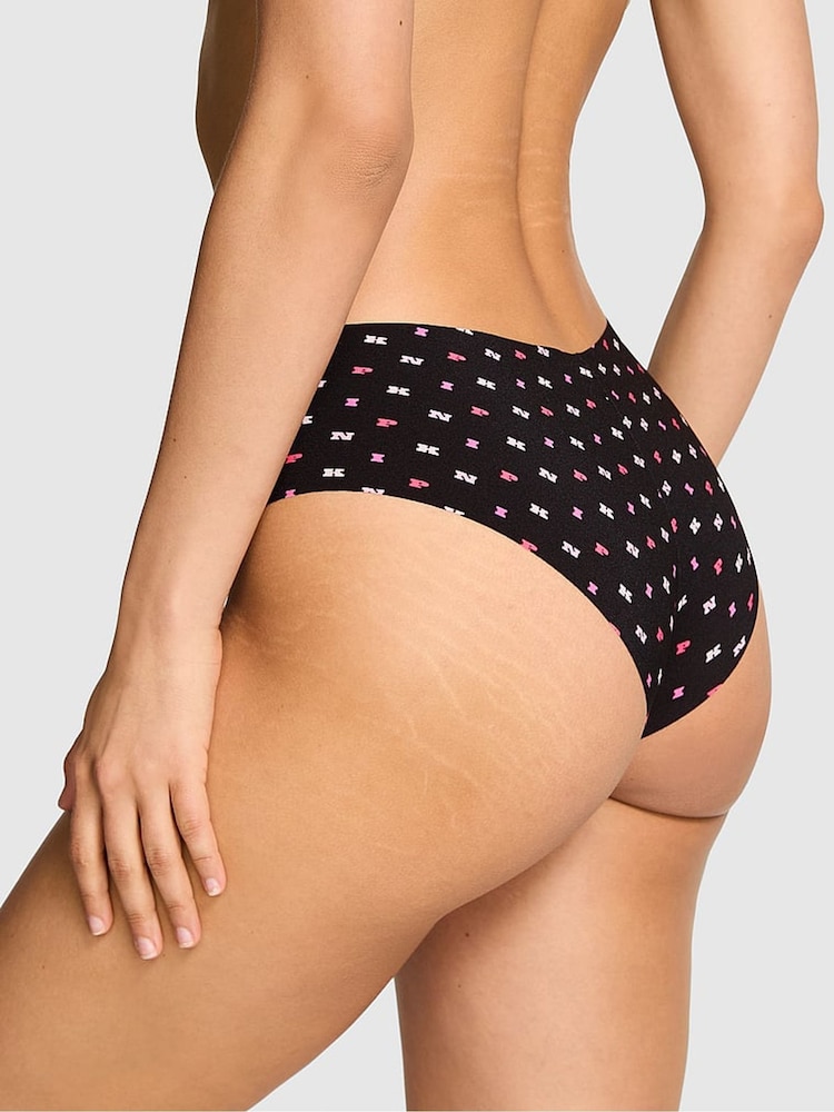 Victoria's Secret PINK Black Pink Print Cheeky No Show Cheeky Knickers - Image 2 of 3