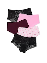 Victoria's Secret PINK Pink/White/Red/Pink/Black Cheeky 5 Pack Knickers - Image 2 of 2