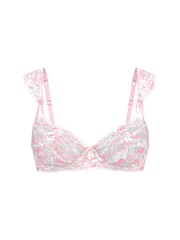 Victoria's Secret PINK Petal Pink Lightly Lined Balcony Lace Flutter Sleeve Bra - Image 3 of 4