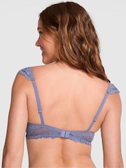 Victoria's Secret PINK Dusty Iris Blue Push Up Lace Flutter Sleeve Bra - Image 2 of 3