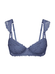 Victoria's Secret PINK Dusty Iris Blue Push Up Lace Flutter Sleeve Bra - Image 3 of 3