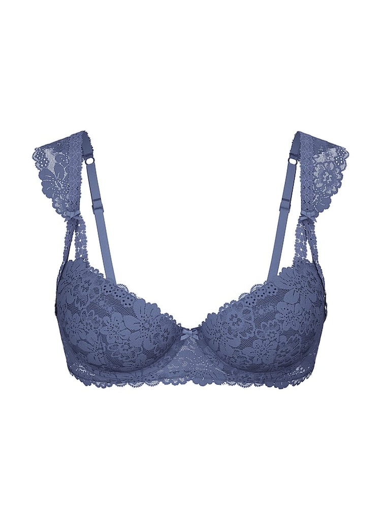 Victoria's Secret PINK Dusty Iris Blue Push Up Lace Flutter Sleeve Bra - Image 3 of 3