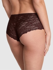 Victoria's Secret PINK Brown Leopard Cheeky No Show Lace Trim Cheeky Knickers - Image 2 of 3