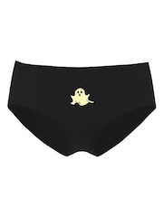 Victoria's Secret PINK Black Glow In The Dark Ghost Hipster No Show Cheeky Knickers - Image 3 of 3