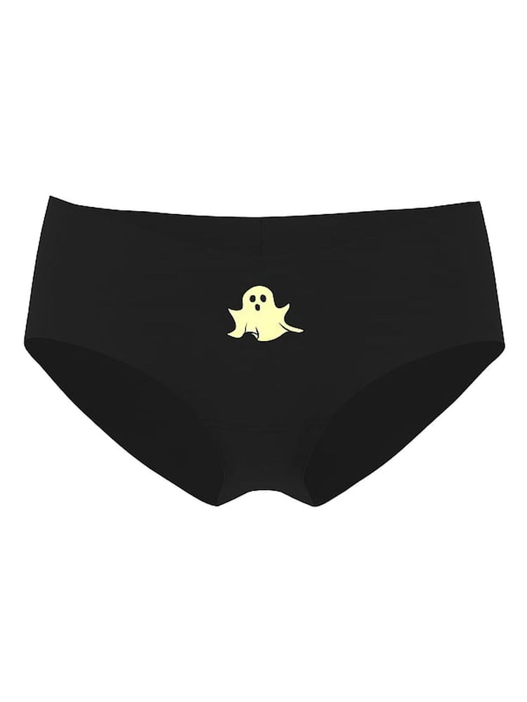 Victoria's Secret PINK Black Glow In The Dark Ghost Hipster No Show Cheeky Knickers - Image 3 of 3