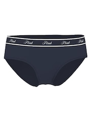 Victoria's Secret PINK Noir Navy Blue Hipster Cotton Logo Boyshort Knickers - Image 3 of 3