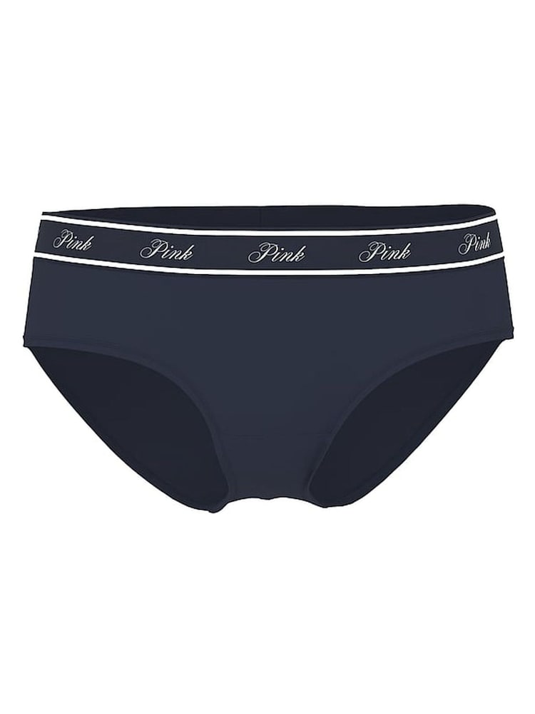 Victoria's Secret PINK Noir Navy Blue Hipster Cotton Logo Boyshort Knickers - Image 3 of 3