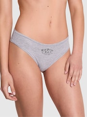 Victoria's Secret PINK Medium Heather Grey Cheeky Cotton Knickers - Image 1 of 3