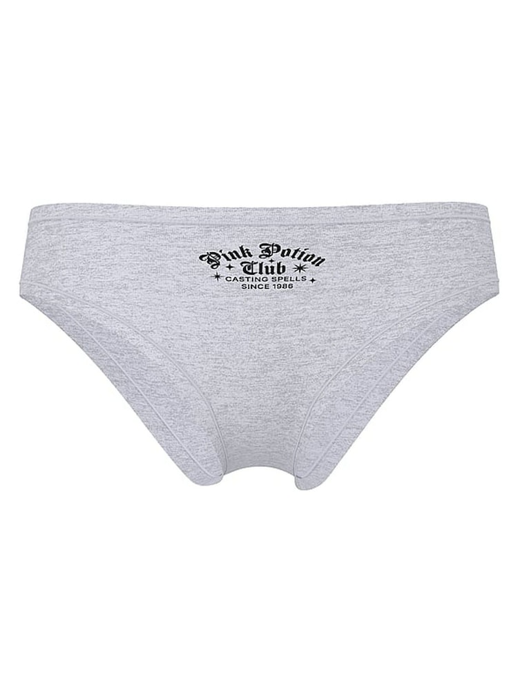 Victoria's Secret PINK Medium Heather Grey Cheeky Cotton Knickers - Image 3 of 3