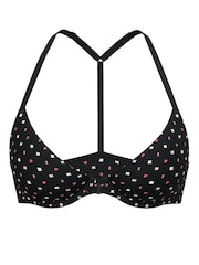 Victoria's Secret PINK Black Logo Print Push Up Front Close Bra - Image 1 of 1
